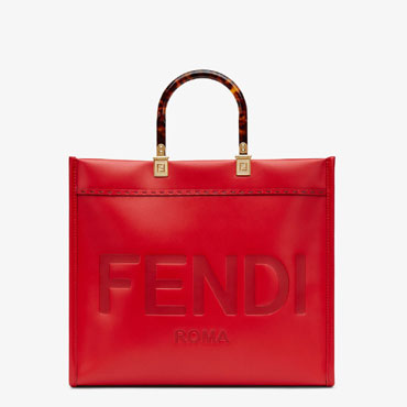 Fendi Sunshine Medium Red Leather Bag 8BH386 ABVL F0XVW