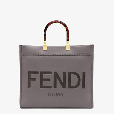 Fendi Sunshine Medium Grey Leather Shopper 8BH386 ABVL F1BZC