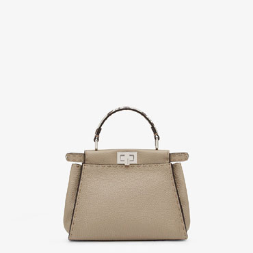 Fendi Peekaboo Mini Dove Grey Selleria Bag 8BN244 N8K F04YB