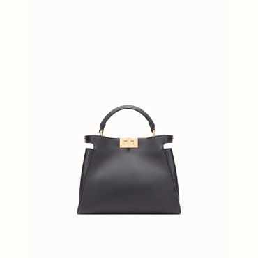 Fendi Black leather bag Peekaboo essential 8BN302SMQF07PP