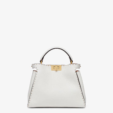 Fendi Peekaboo Essentially White Leather Bag 8BN302 SMT F1EGU