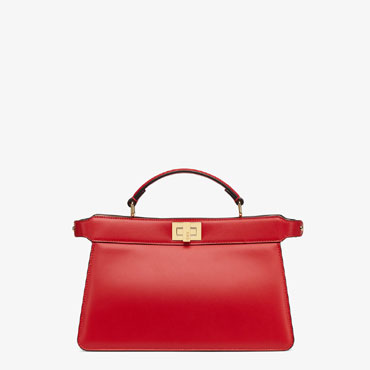 Fendi Peekaboo Iseeu East West Red Leather Bag 8BN323 ADYC F1DSG