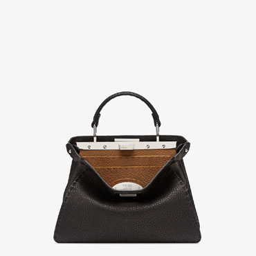 Fendi Peekaboo I Seeu Small Black Selleria Bag 8BN327 ADYL F1EEJ