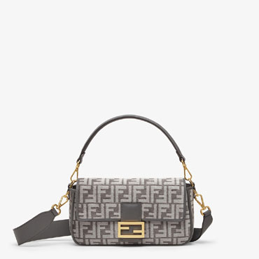 Fendi Baguette grey FF tapestry fabric bag 8BR600ALUNF1J41