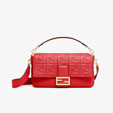 Fendi Baguette Large Red Leather Bag 8BR771 A72V F17U7