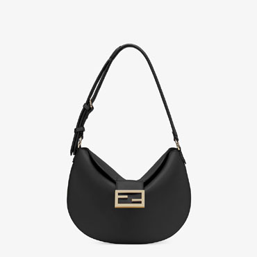 Fendi Small Croissant Black Leather Bag 8BR790 AF2P F0KUR