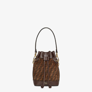 Fendi Mon Tresor Brown Mini Bag With FF Print 8BS010 AFIS F1E3L