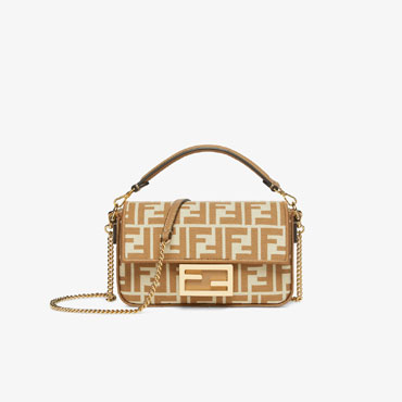 Fendi Baguette Mini Beige FF jacquard fabric bag 8BS017AOVFF1PIQ