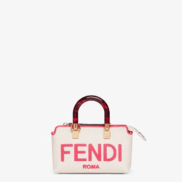 Fendi By The Way Mini canvas small Boston bag 8BS067ANVGF1LG7