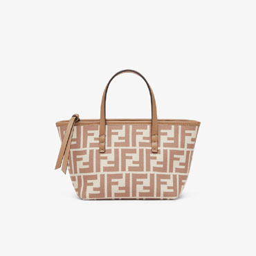 Fendi Roll Mini FF beige jacquard mini bag 8BS096AOVJF1PIQ