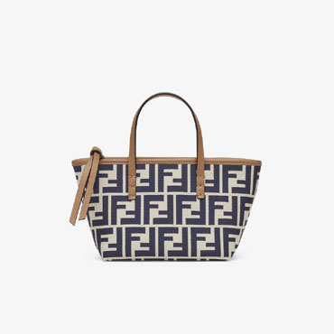 Fendi Roll Mini Midnight blue FF jacquard mini bag 8BS096AOVJF1PIR