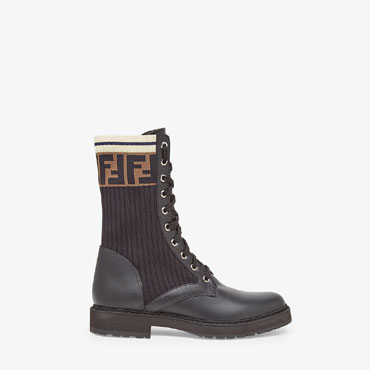 Fendi Rockoko Black Biker Boots 8T6780 A3H4 F13MC