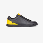 Fendi Sneakers Black Leather Low Tops 7E1365 TTY F036B