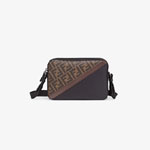 Fendi Camera Case Brown fabric bag 7M0286 A9XS F199B