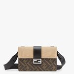 Fendi Baguette Pouch Brown fabric bag 7M0295AFSCF1EGA