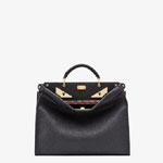 Fendi Peekaboo Fit Black Roman Leather Bag 7VA406 A0KS F0KUR