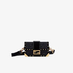 Fendi Baguette Trunk Mini Black Leather Bag 7VA507 A8V2 F0KUR