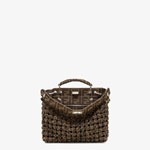 Fendi Peekaboo Iseeu Mini Brown Fabric Bag 7VA530 ABMS F0TPN