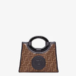 Fendi Runaway Shopper Shopper In Brown Fabric 8BH353 A86N F14TU