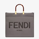 Fendi Sunshine Large Grey Leather Shopper 8BH372 ABVL F1BZC