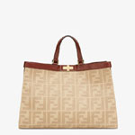 Fendi Peekaboo X-Tote Beige Canvas Bag 8BH374 A9P6 F1E1A