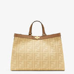 Fendi Peekaboo X-Tote Embroidered Beige Straw Bag 8BH374 ABMQ F1B1C