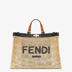 Fendi Peekaboo X-Tote Natural Raffia Bag 8BH374 ABVS F11RK