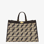 Fendi Peekaboo X-Tote Black FF Raffia Bag 8BH374 ACOF F0VQJ