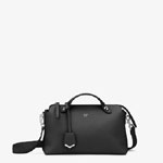 Fendi By The Way Medium Black Leather Boston Bag 8BL124 1D5 F0GXN