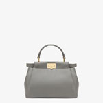 Fendi Peekaboo Iconic Mini Grey Nappa Leather Bag 8BN244 AD6G F1BZC