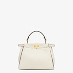 Fendi Peekaboo Mini White Leather Bag 8BN244 AF2W F1DUE