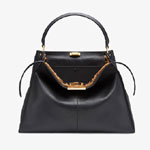 Fendi Peekaboo X-Lite Large Black leather bag 8BN304 A7SO F0H4R