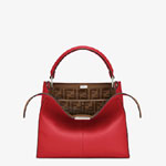 Fendi Peekaboo X-Lite Medium Red Leather Bag 8BN310 A5E9 F15WH