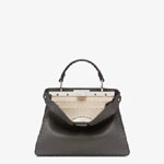 Fendi Peekaboo I Seeu Small Dark Grey Selleria Bag 8BN327 ADYL F1EEL