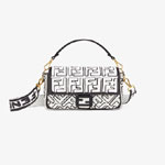 Fendi Baguette White nappa leather FF print bag 8BR600 AD62 F1C7A