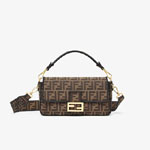 Fendi Baguette Brown Fabric Bag 8BR600 A6V5 F17U4