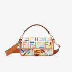 Fendi Baguette Beige Canvas Bag 8BR600 ABHK F1AQK