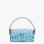 Fendi Baguette 1997 Blue Glazed Canvas Bag 8BR792 AFL1 F1E8L