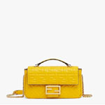 Fendi Baguette Chain Midi Yellow nappa leather bag 8BR793AH9CF1E8V