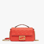 Fendi Baguette Chain Midi Red nappa leather bag 8BR793AH9CF1F2H