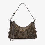 Simply Fendi Medium Brown FF jacquard fabric bag 8BR829AFPMF1GL7