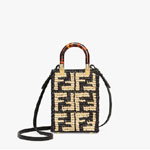 Fendi Mini Sunshine Shopper Fabric Black 8BS051AKMSF1E1C