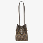 Fendi Origami Brown FF jacquard fabric mini bag 8BS083AFPMF1GL7