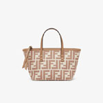 Fendi Roll Mini FF beige jacquard mini bag 8BS096AOVJF1PIQ