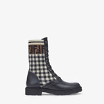 Fendi Rockoko Biker Boots With Fabric 8T6780 AD7A F1BPG