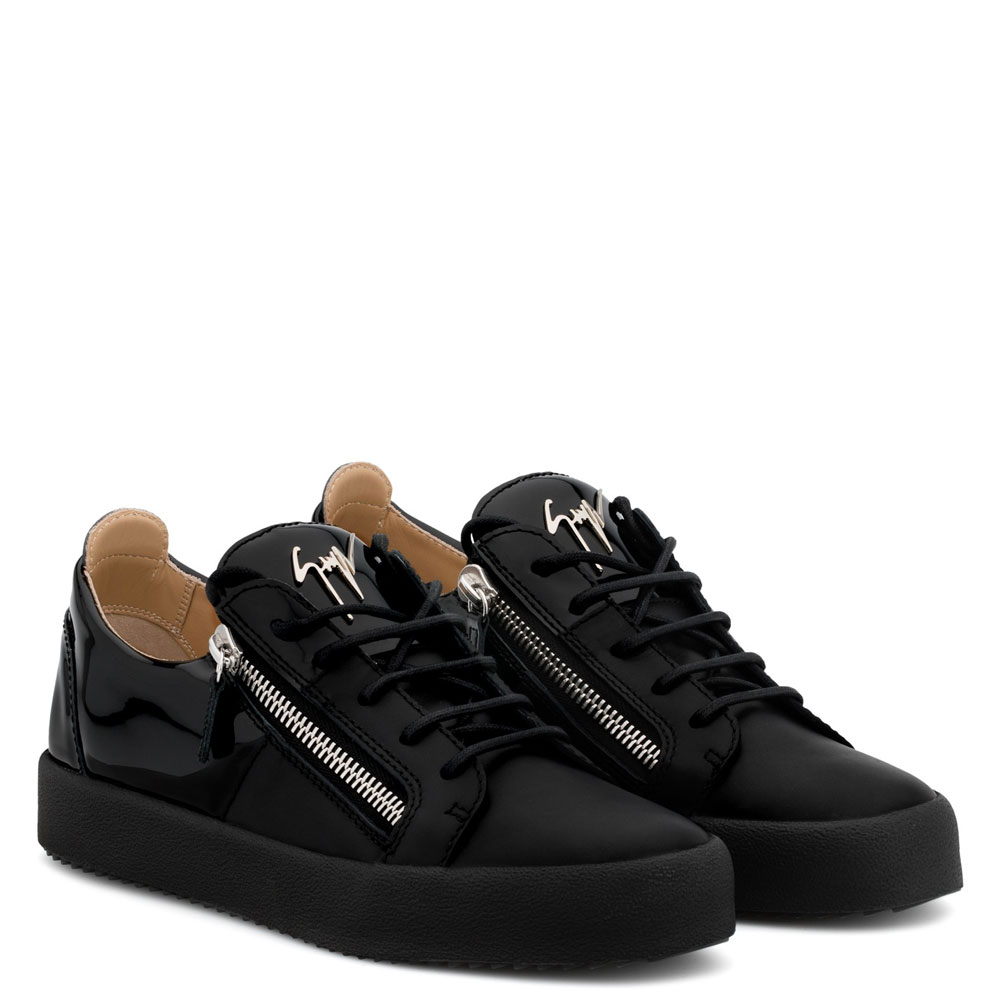 Zanotti double Black calfskin leather low-top sneaker RM80023010: Image 1