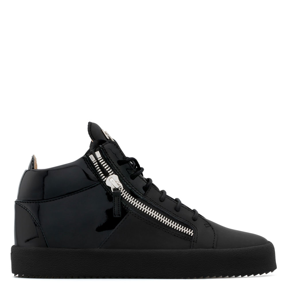 Giuseppe Zanotti double high Black calf mid-top sneaker RM80072003: Image 2