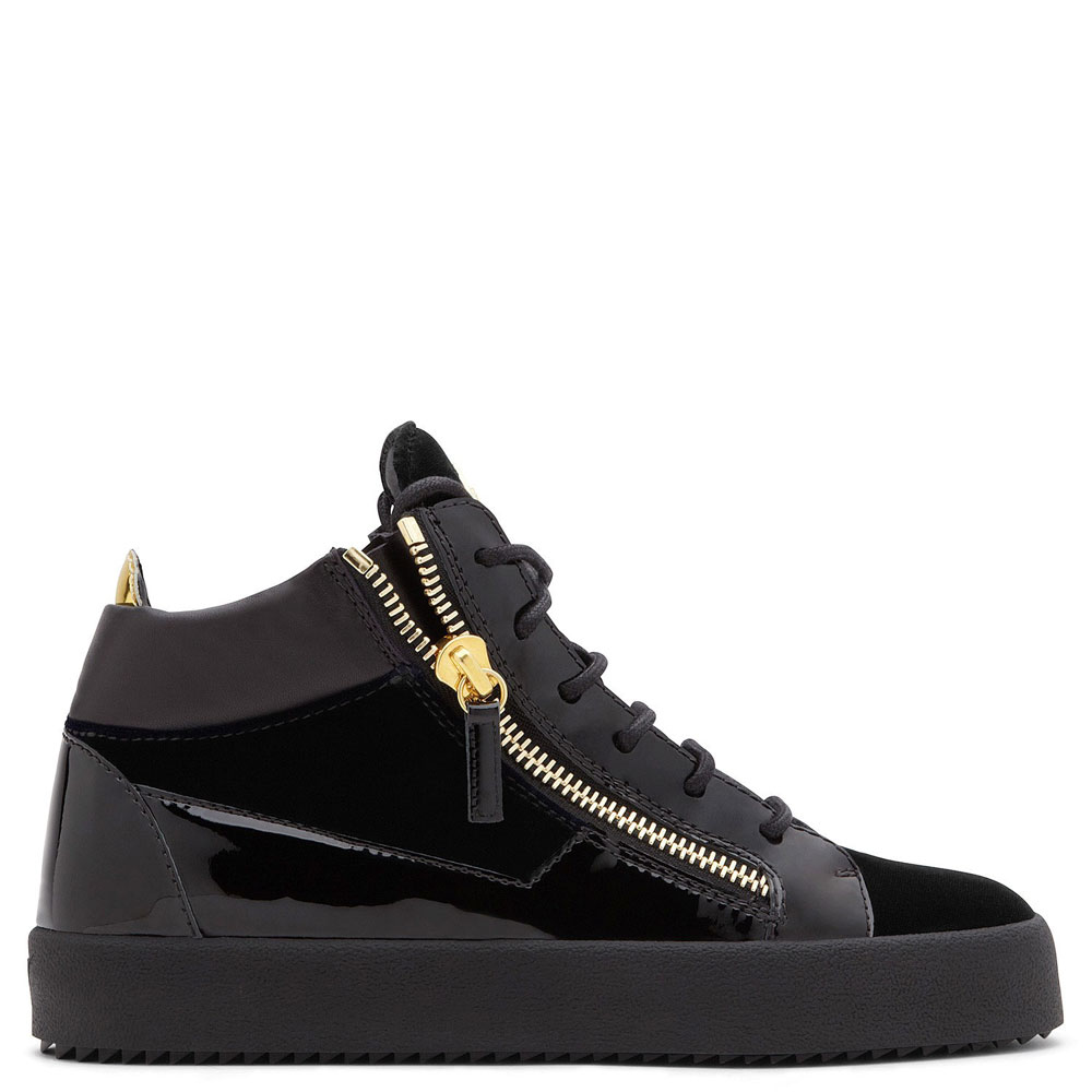 Giuseppe Zanotti kriss Black velvet mid-top sneaker RU70010031: Image 2