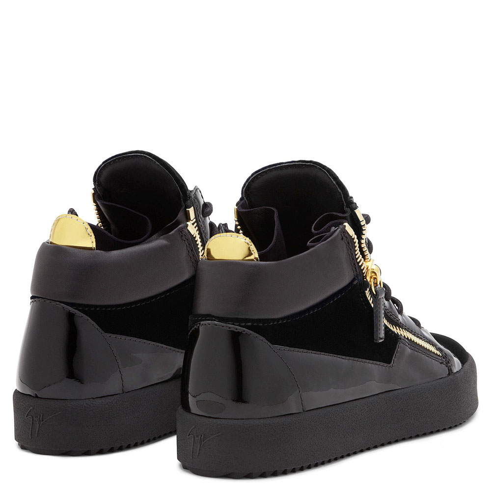 Giuseppe Zanotti kriss Black velvet mid-top sneaker RU70010031: Image 3