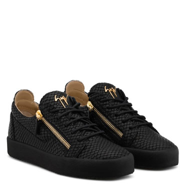 Giuseppe Zanotti frankie Black python-embossed low-top sneaker RU70000112